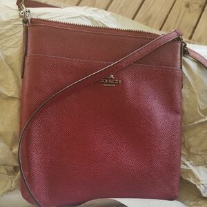 Coach Burgundy Pebbled Leather Crossbody Bag